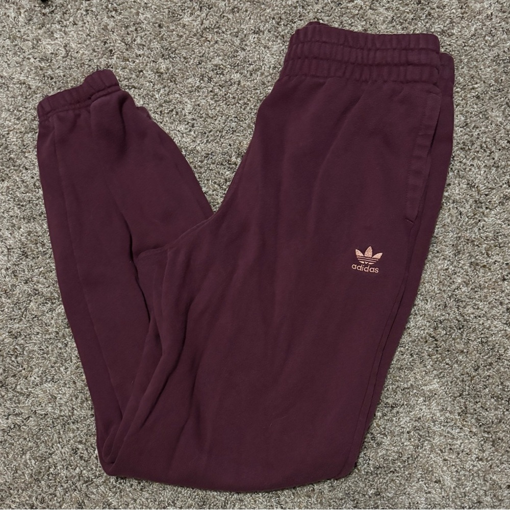 ADIDAS women’s joggers, maroon. Medium